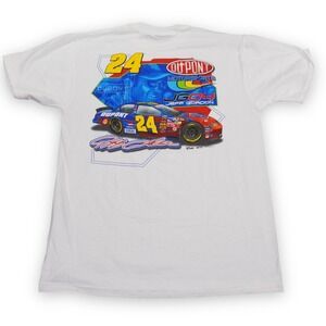 VTG  Chase Authentics‎ Nascar Shirt Mens Large White Jeff Gordon JG04 Dupont Y2K